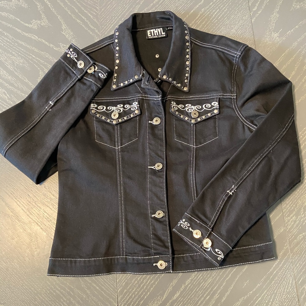 Ethyl Vintage Denim black jean jacket